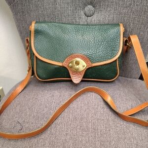 Dooney & Bourke Forest Green and Tan Crossbody Bag